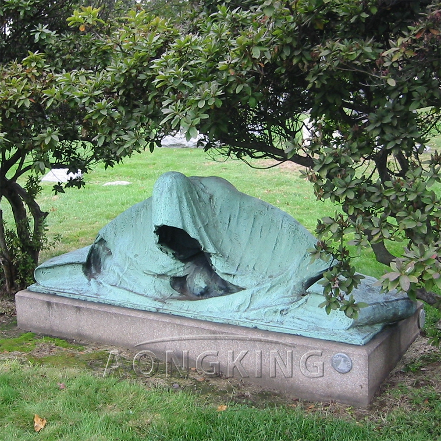 Man patina bronze statue