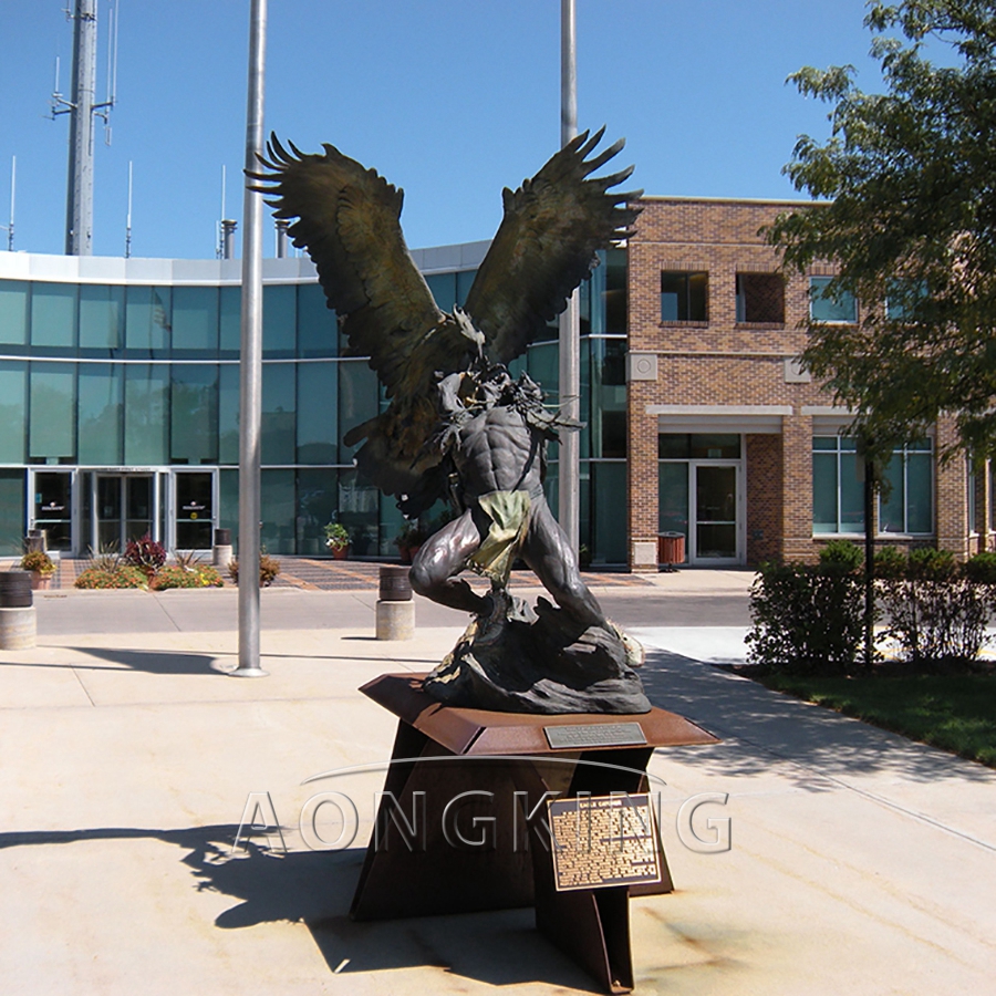 Eagle and men bronze statue