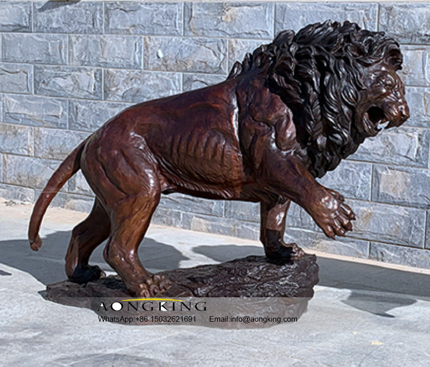 bronze Regal Lion Sculpture