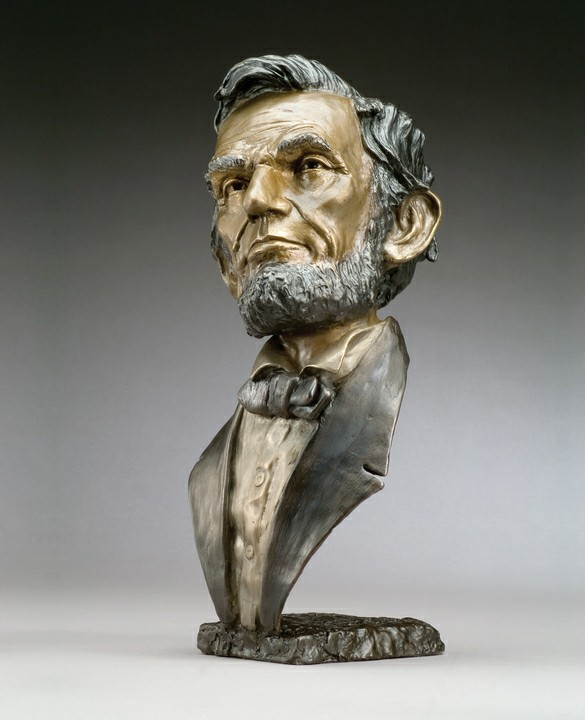 art nouveau bronze statues of fanous president portrait Lincoln bust