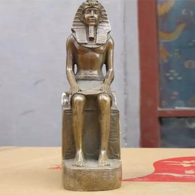 bronze egyptian sitting statue