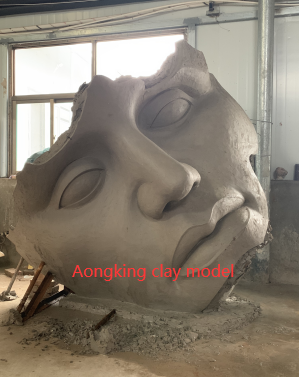 famous modern big face clay model from Aongking