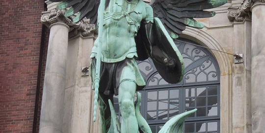 large St Michael the archangel statue outdoor