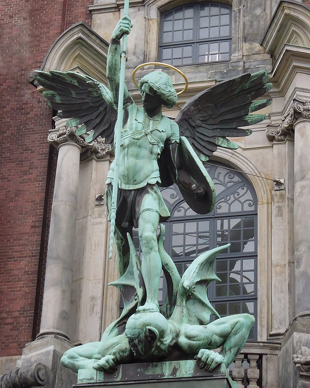 large St Michael the archangel statue outdoor