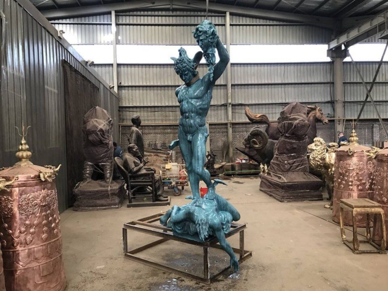 large david and goliath statue
