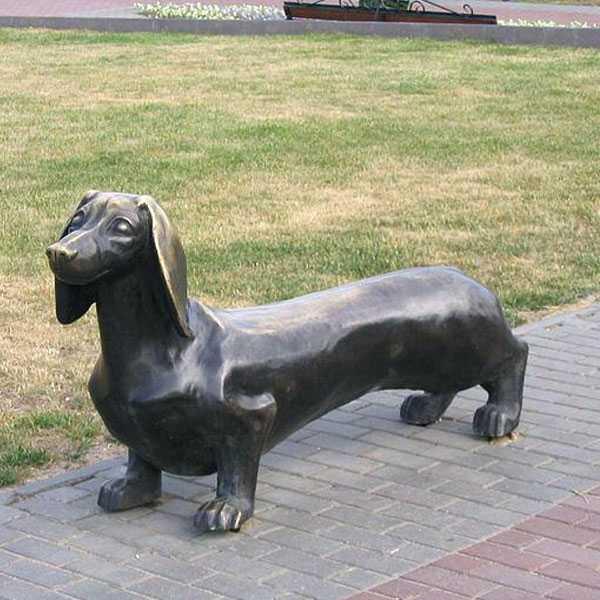 outdoor dachshund garden statue