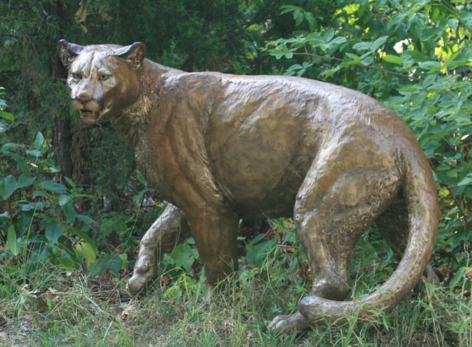 Home Garden Ornament Animal Leopard Bronze Statue - Aongking Sculpture