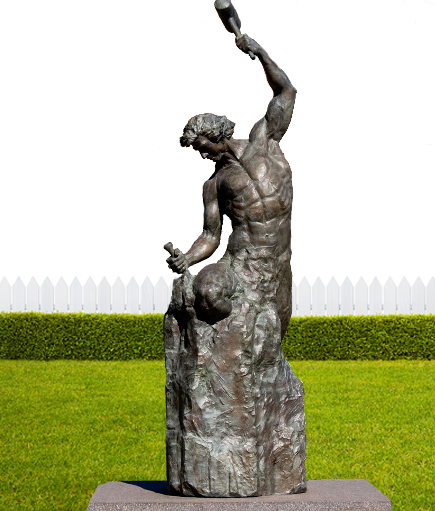 bronze Self Made Man statue