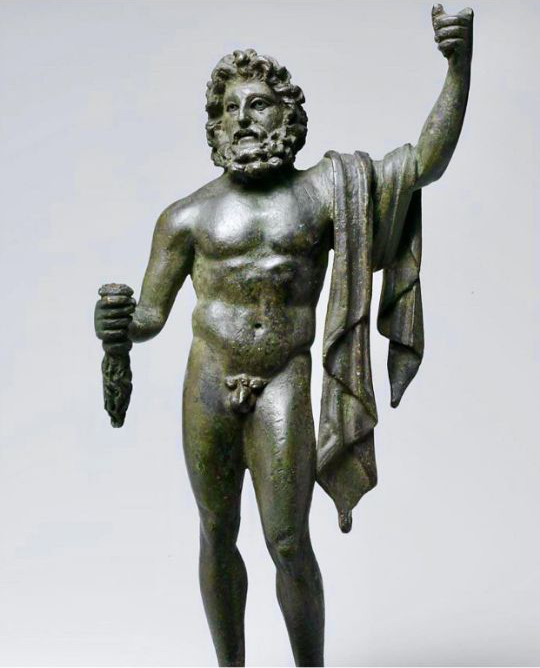 Ancient Roman Religious Figure Jupiter Bronze Statue