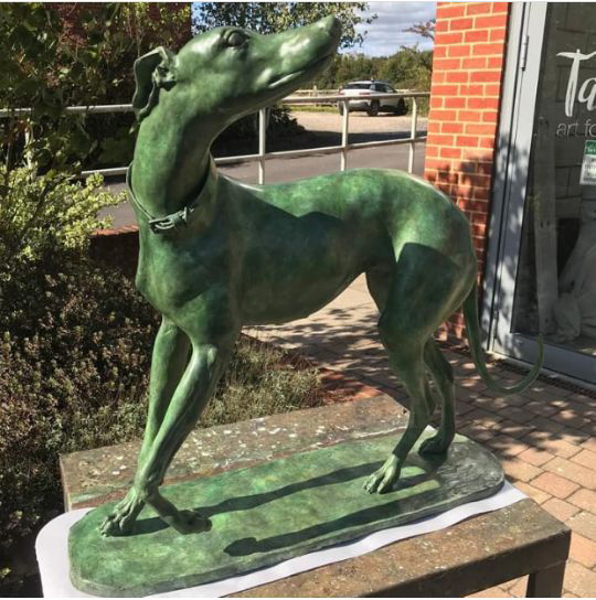 Hot Sale Garden Whippet Dog Bronze Life Size Statue