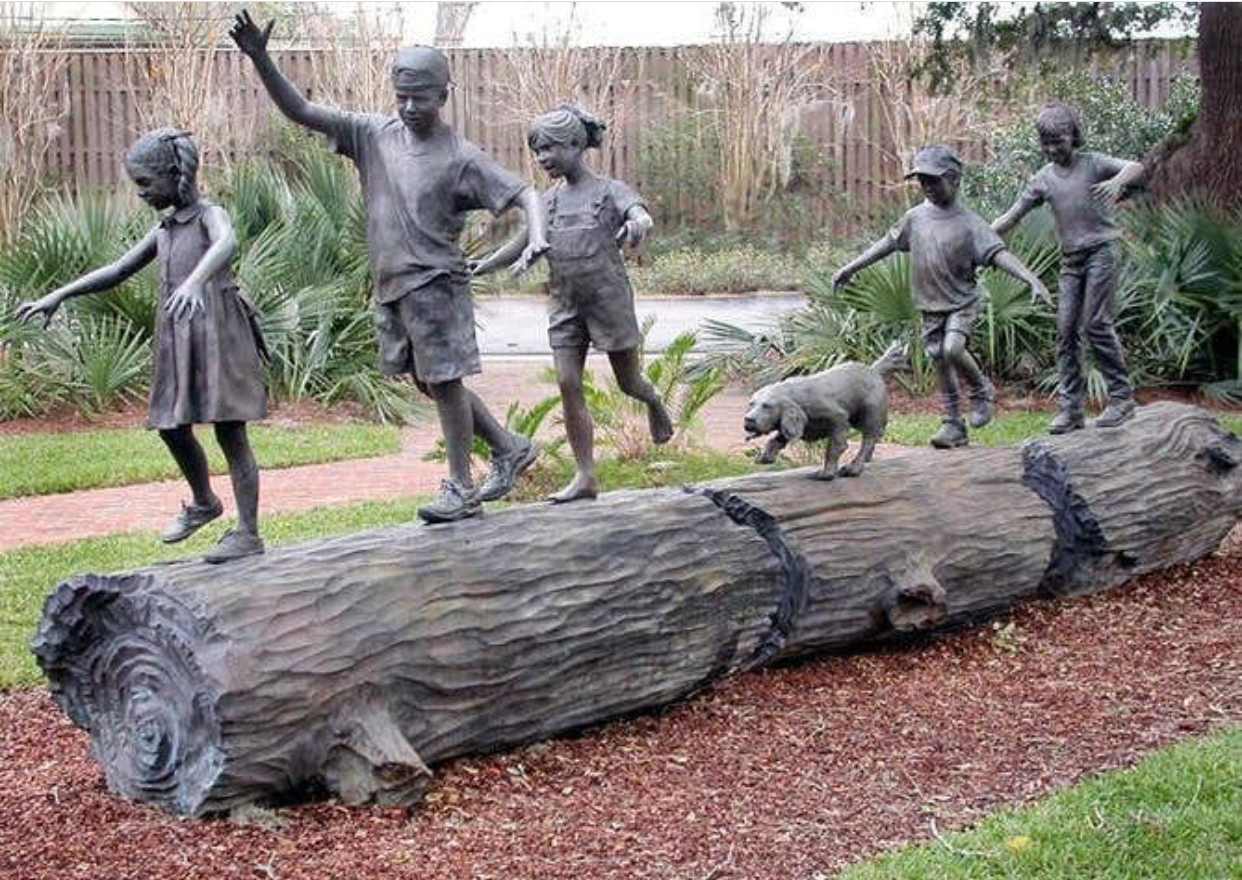 Follow the Leader Children Bronze Sculpture by W. Stanley Proctor