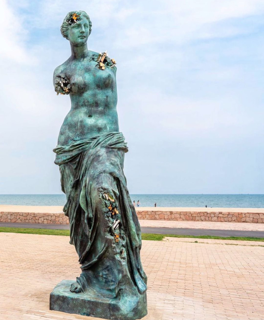 Life Size Corroded Venus Bronze Statue by Artist Daniel Alshi