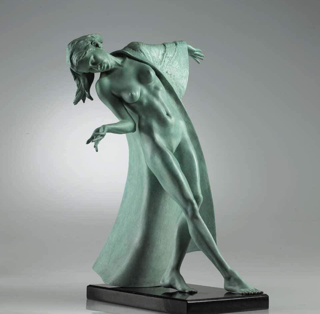 An elegant dancing woman sculpture