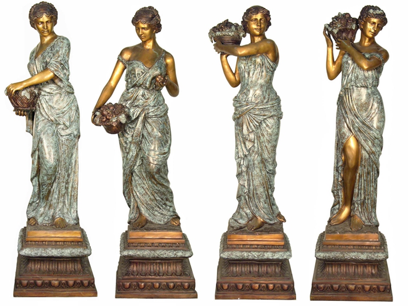 Beautiful bronze Four Seasons sculptures
