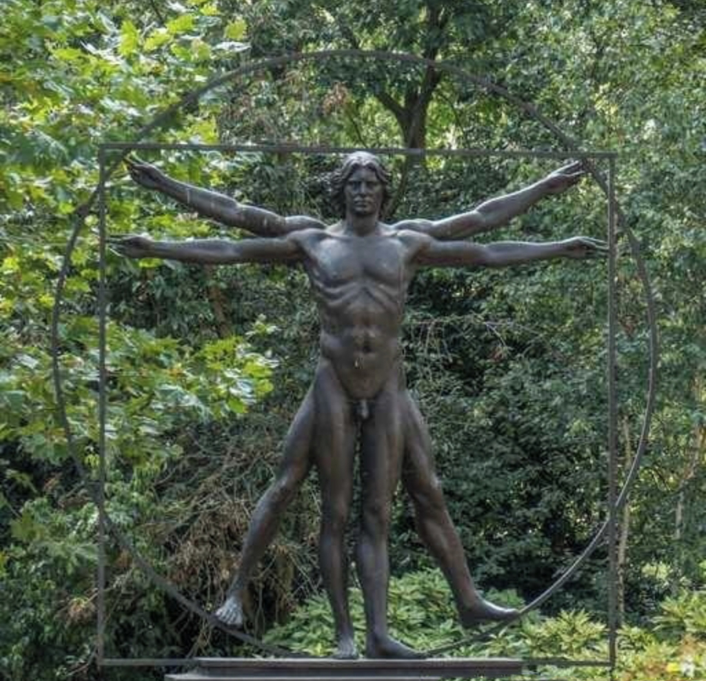  Bronze Homo Vitruviano sculpture