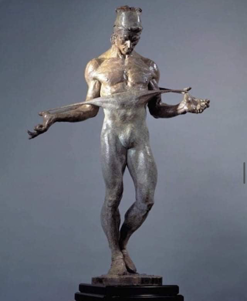 Bronze male sculpture