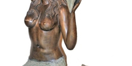 Bronze mermaid fountain sculpture