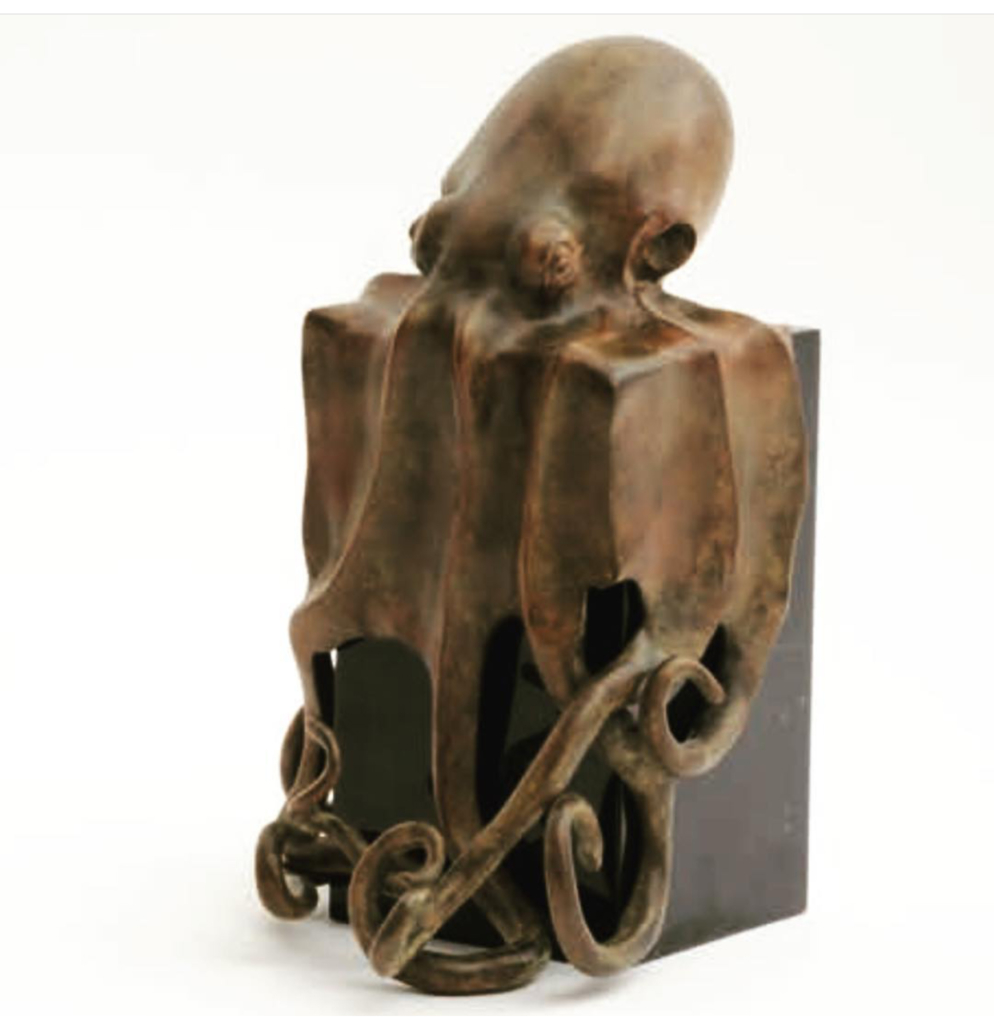 Bronze octopus sculpture