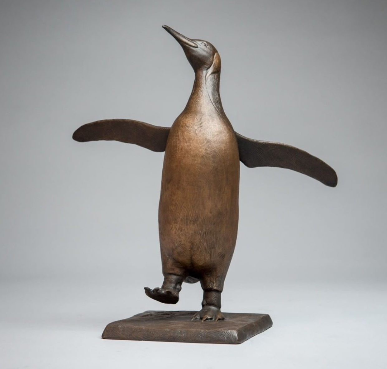 Bronze sculpture of a penguin