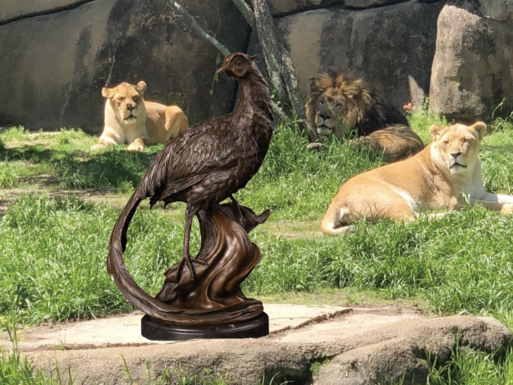bronze pheasant statues