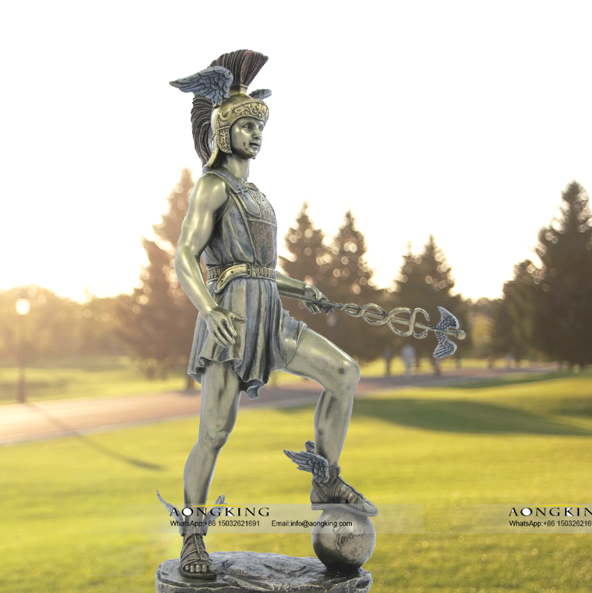 inancial gain, commerce Mercury statue
