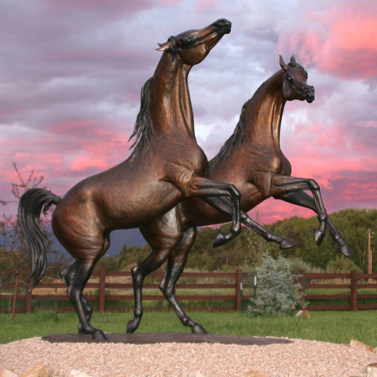 statues of horses Arab bronze