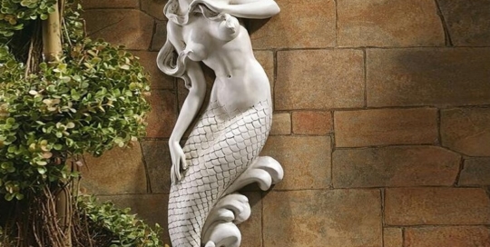 marble mermaid relief