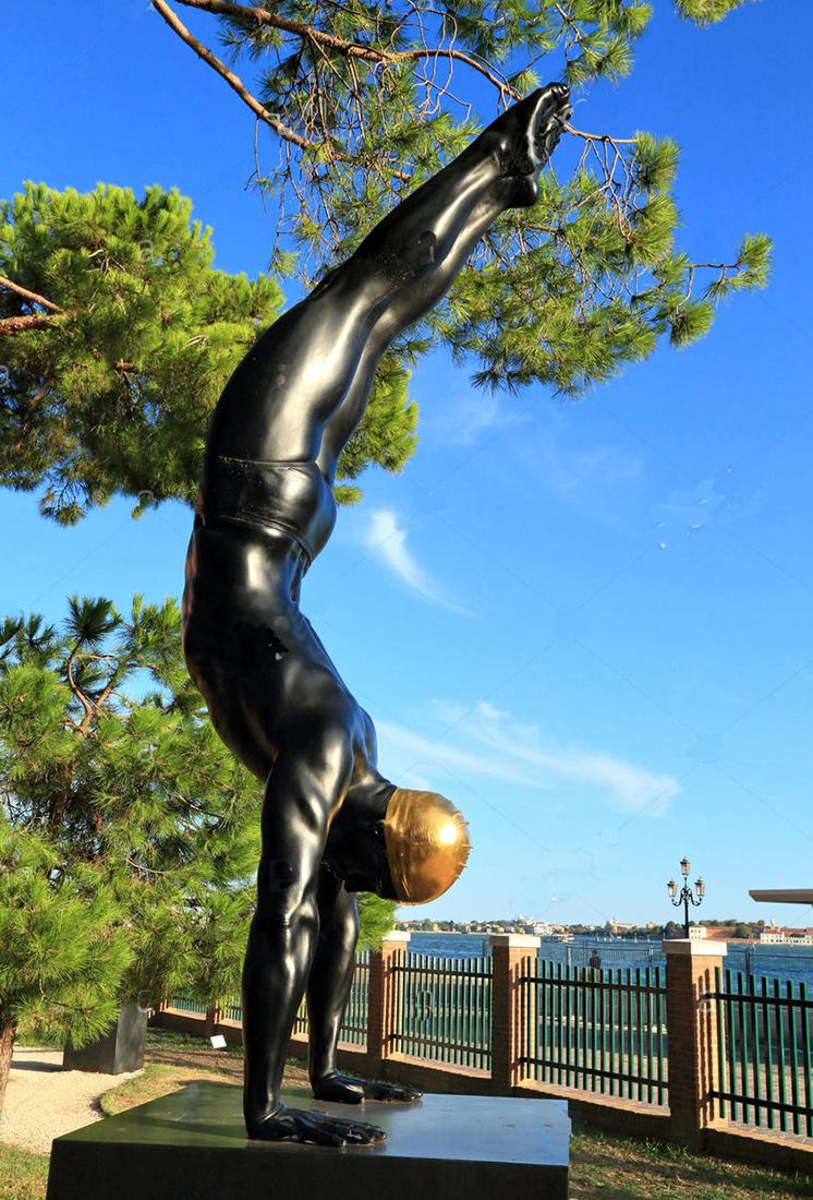 Large Life Size Bronze Outdoor Figure Inverted Sculpture