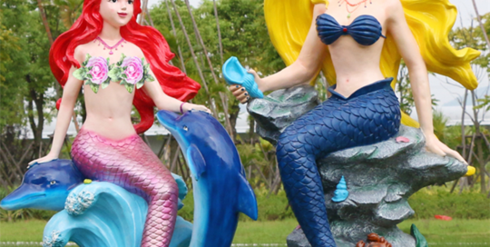 fiberglass mermaid statue