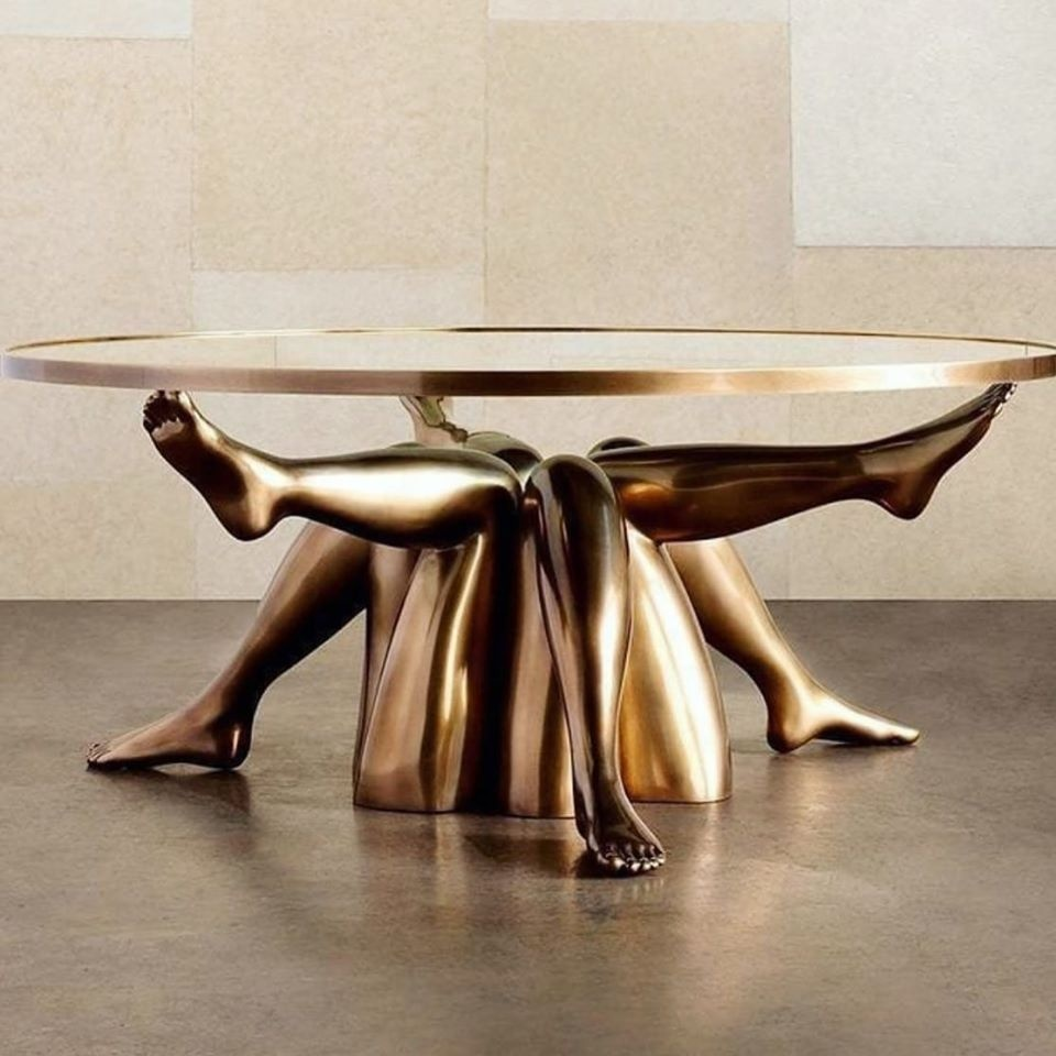 bronze sculpture coffee table