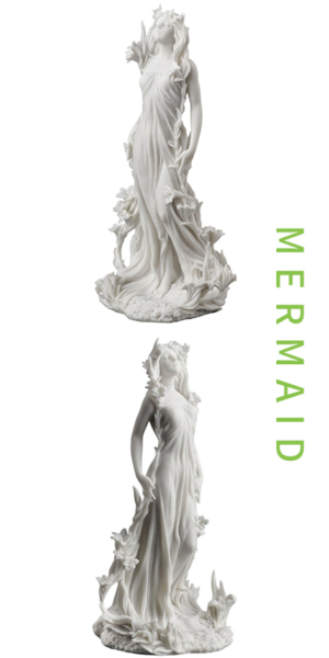 marble life size mermaid sculpture
