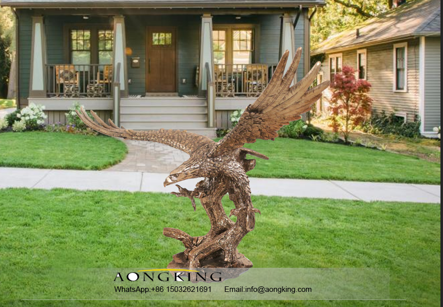 Art shop wholesale customized delicate outdoor bronze eagle statue for sale