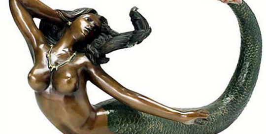 Casting metal mermaid sculpture