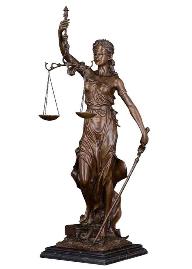 Large Lady Scales of Justice Statue Bronze Greek Goddess