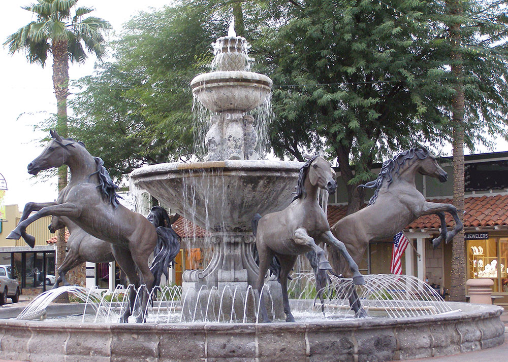 Arabian Horses Bronze Fountain