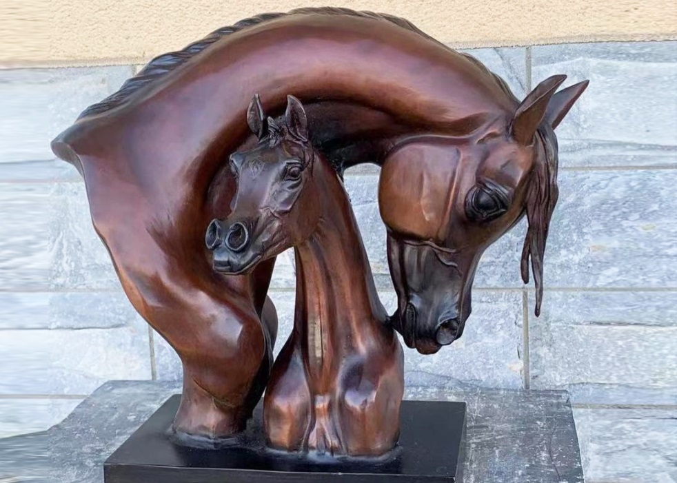 Bronze arabian horse head home decor