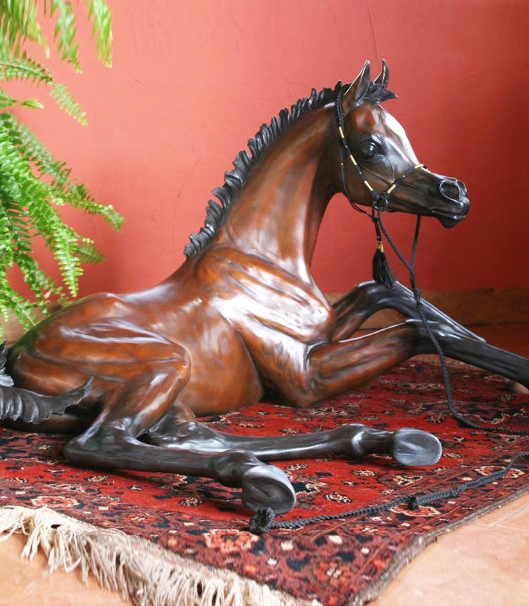 arabian horse sculpture lying foal
