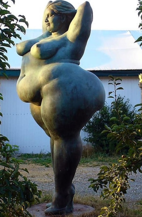 fat lady yoga sculpture