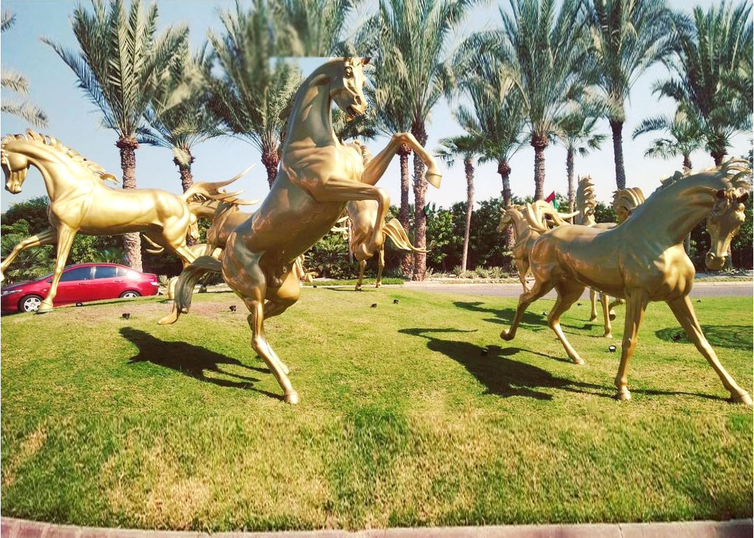 bronze Arabian golden Herd Horse