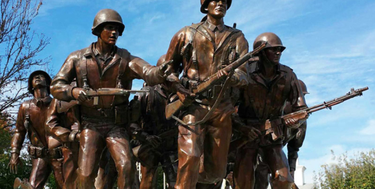 large bronze soldiers statue