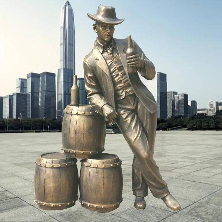 drinking cowboy statue