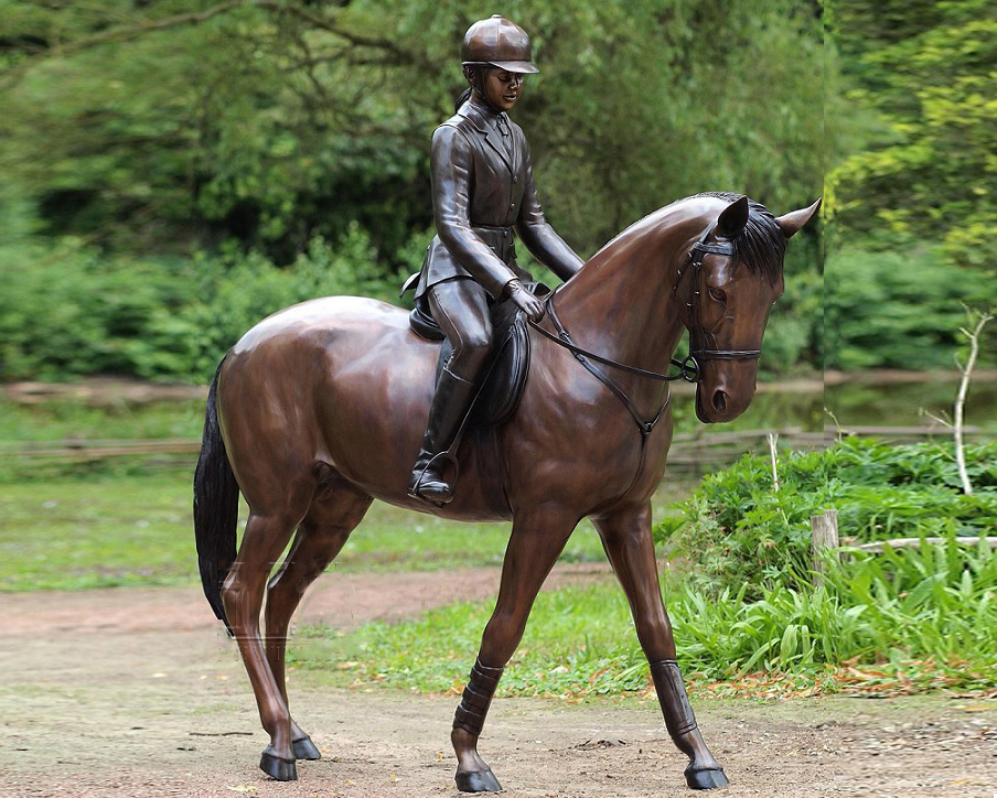 Girl Statue Horse Riding