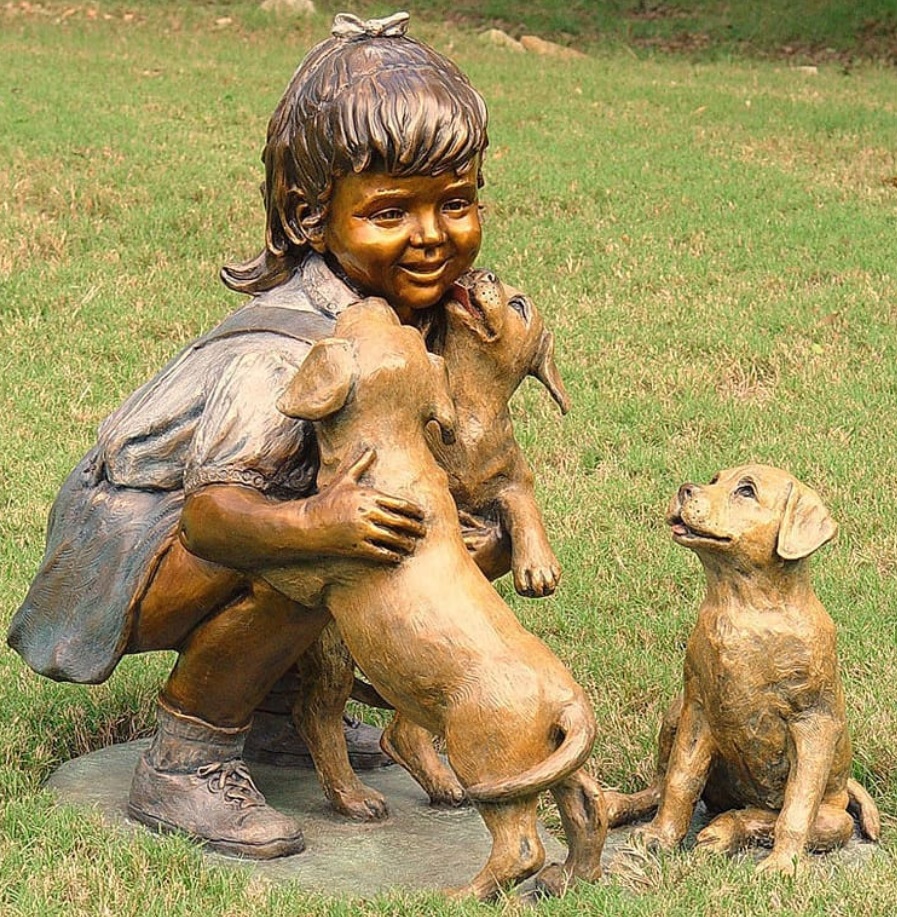 little girl garden statue