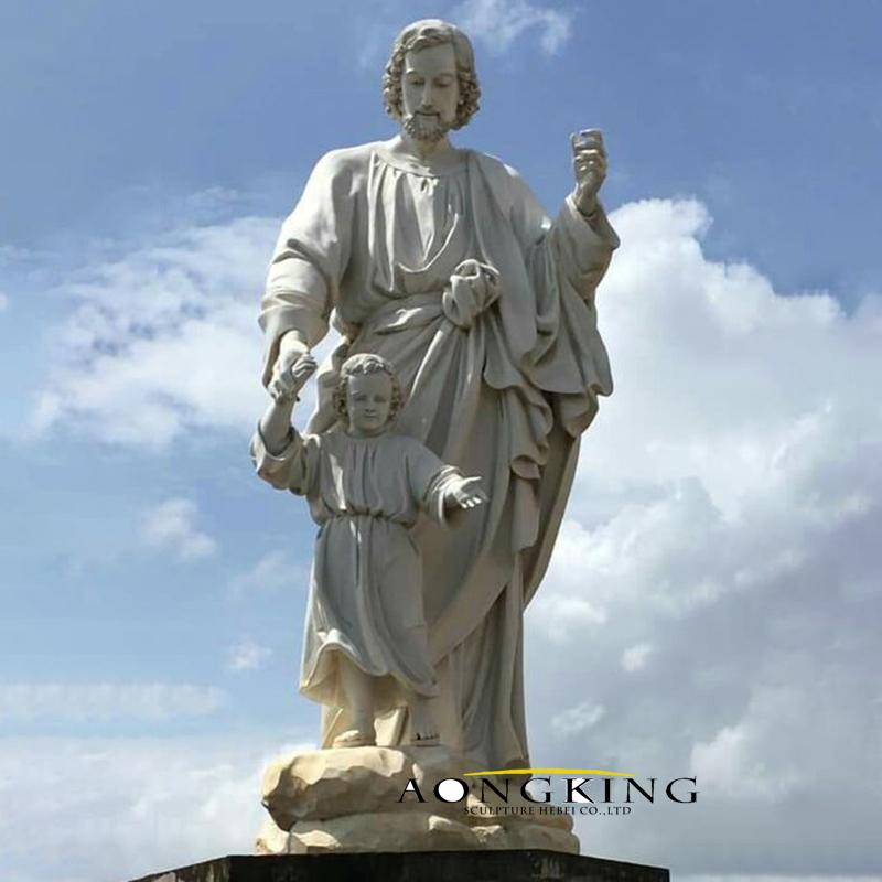 Joseph marble statue with Jesus