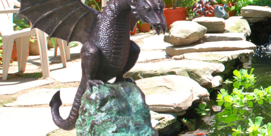bronze dragon sculpture fountain