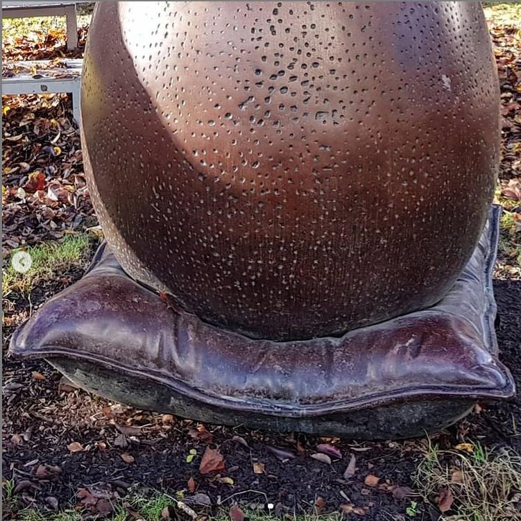 bronze egg sculpture