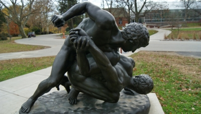 garden wrestling sculpture
