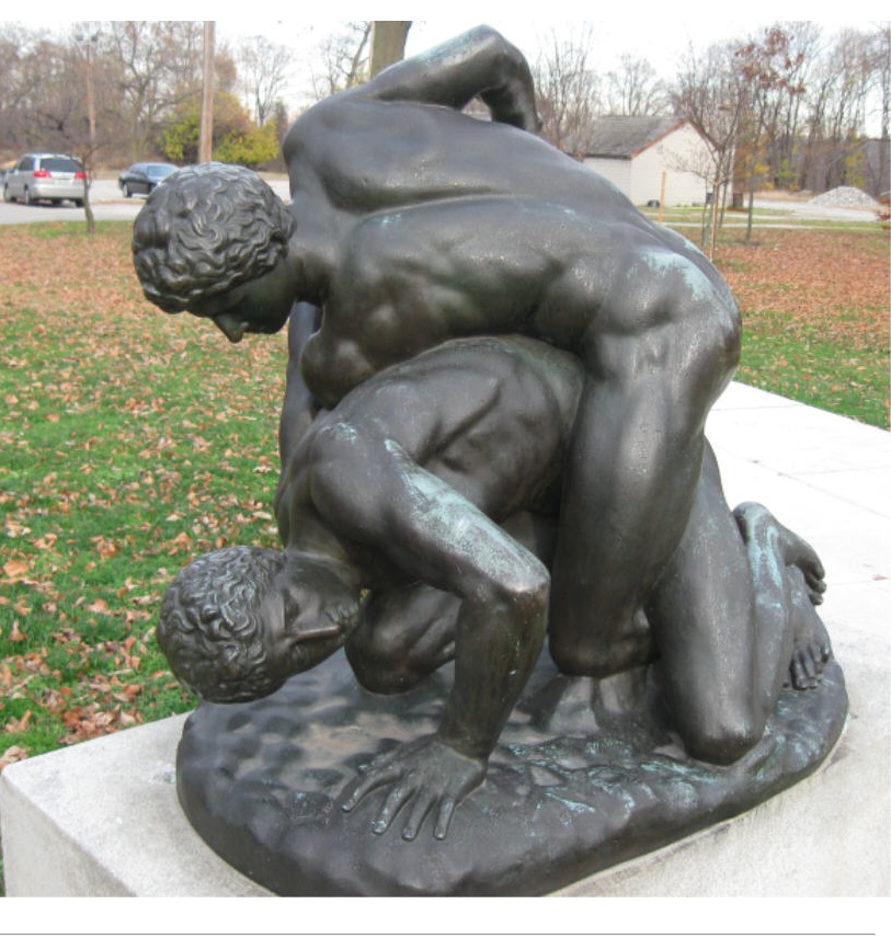 wrestling sculpture