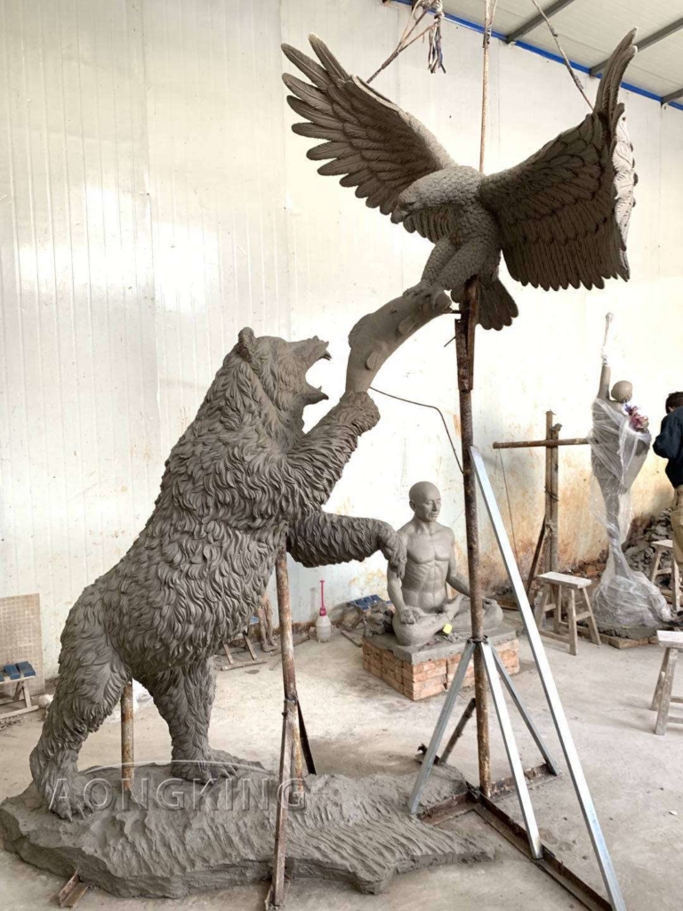 bear and eagle clay mold