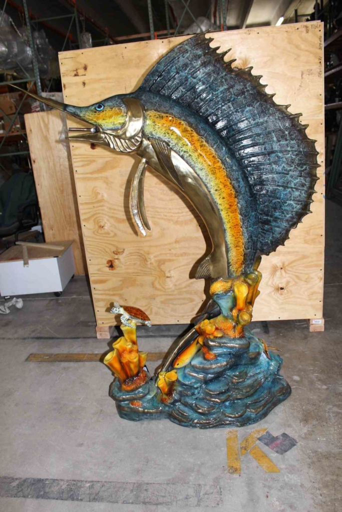 Bronze Swordfish statue (2)
